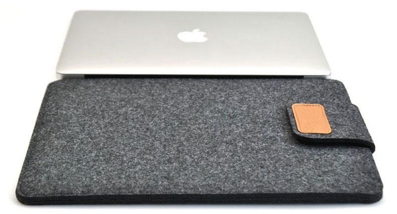 Best Light Grey 12 13 15 17 Inch Macbook Surface Felt Sleeve Bag MB1201_15