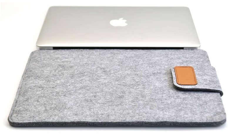 Best Light Grey 12 13 15 17 Inch Macbook Surface Felt Sleeve Bag MB1201_16