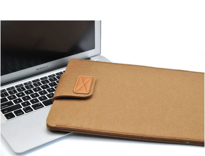 Best Light Grey 12 13 15 17 Inch Macbook Surface Felt Sleeve Bag MB1201_17