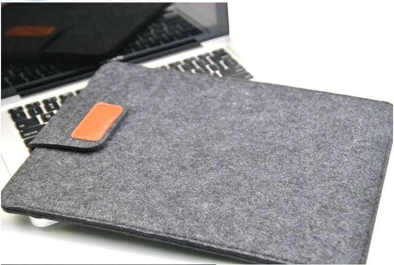 Best Light Grey 12 13 15 17 Inch Macbook Surface Felt Sleeve Bag MB1201_18