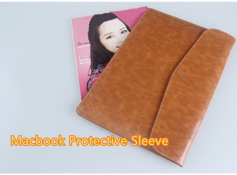 Cool Brown Pink Leather Bags Cases For 12 Inch Macbook MB1202_6