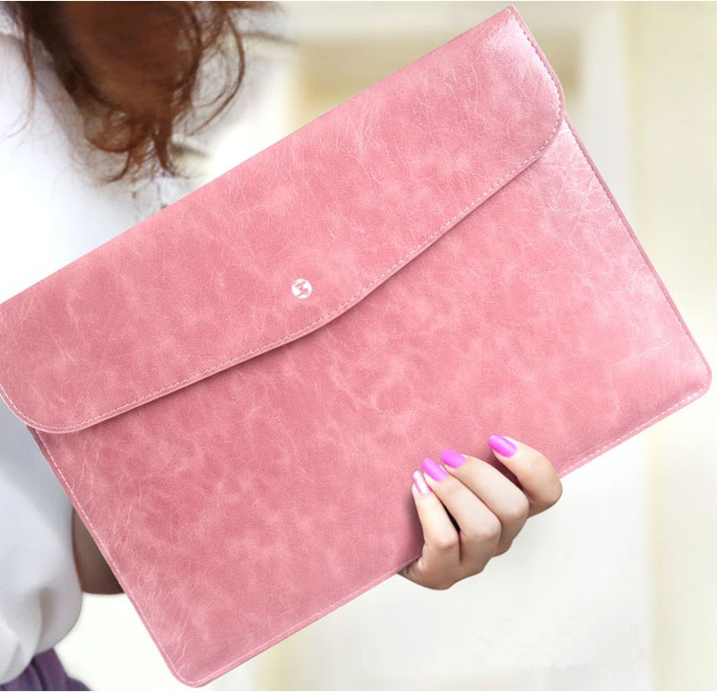 Cool Brown Pink Leather Bags Cases For 12 Inch Macbook MB1202_8