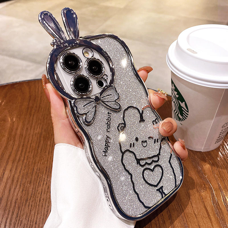 Beautiful iPhone 14 13 12 11 Case With Rabbit Ear For Girl IPS622_2