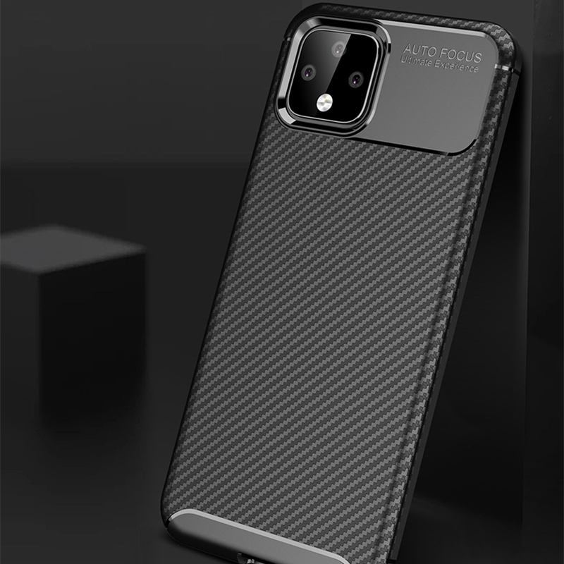 Carbon Fiber Pattern Silicone Case For Google Pixel 4 And XL GPC11