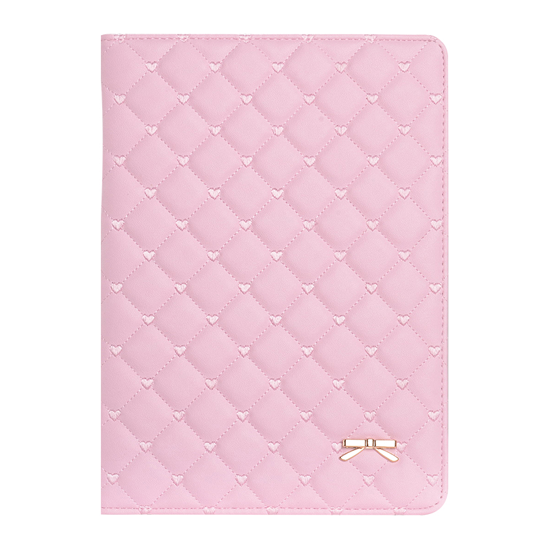 Pink Imitation Leather iPad Mini 3/2/1 Cases And Covers With Nice Bow IPMC307_5