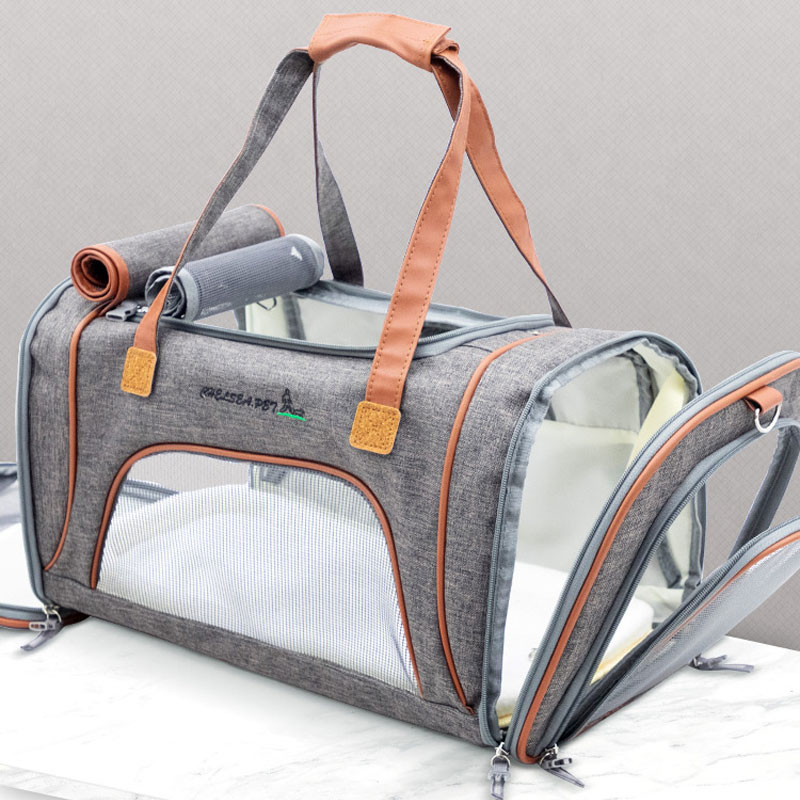 Best Leather Pet Handbag With Large Side Window MFB35_12