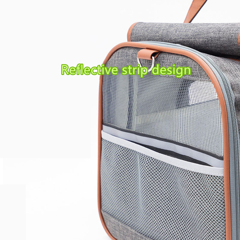 Best Leather Pet Handbag With Large Side Window MFB35_14