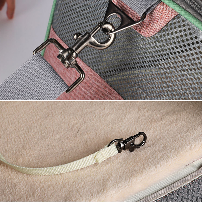 Breathable Leather Pet Handbag With Side Window MFB53_10