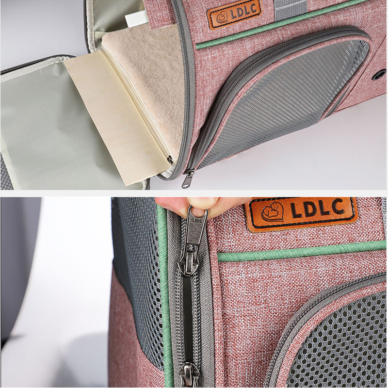 Breathable Leather Pet Handbag With Side Window MFB53_9