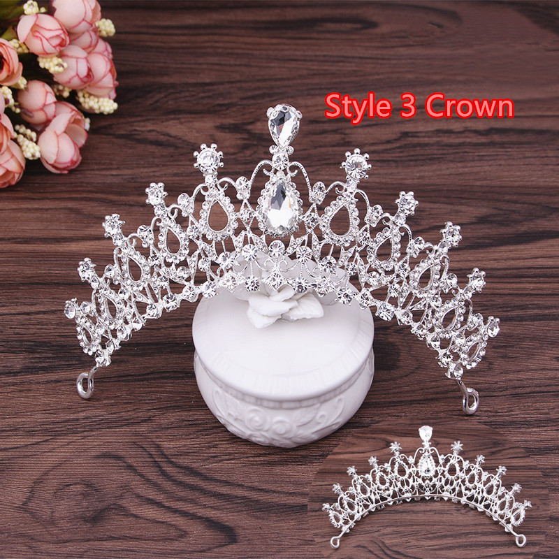 Perfect Necklace Earrings Crown Three Sets For Wedding Bride Jewelry NLC10_12
