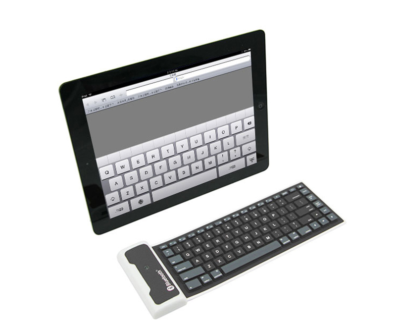 Wireless Bluetooth Foldable Silicone Keyboard For iPad PC Phone PKB05_19