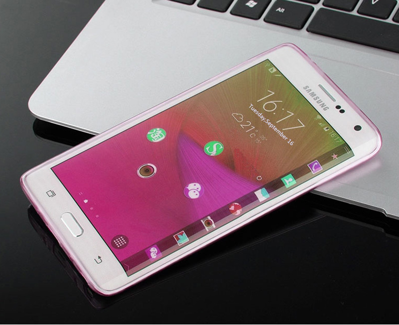 Cheap Slim Pink Silicone Samsung Galaxy Note Edge Case SGNE02_25