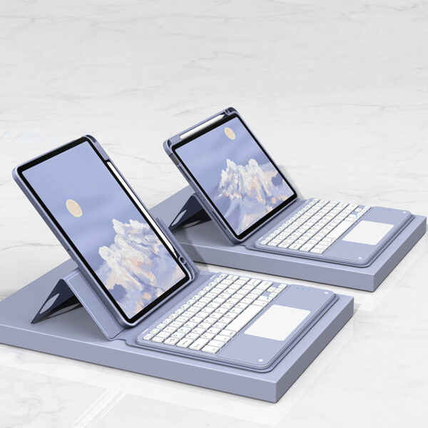 Rotate Leather Cover With Keyboard For iPad Pro Air Mini IPK02_3