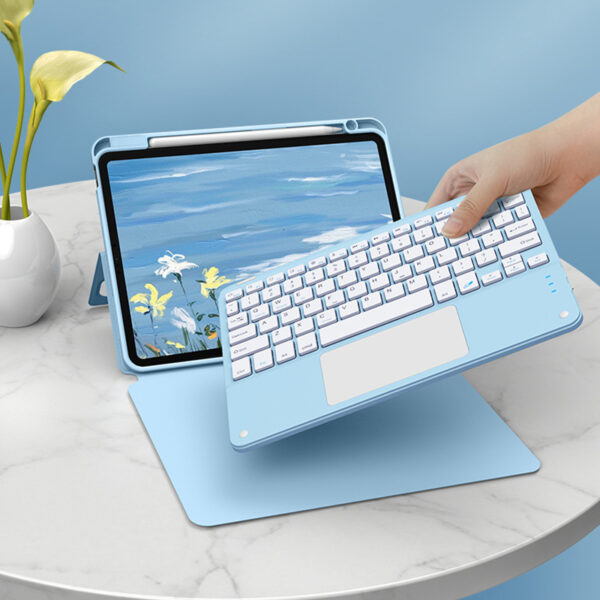 Rotate Leather Cover With Keyboard For iPad Pro Air Mini IPK02_6