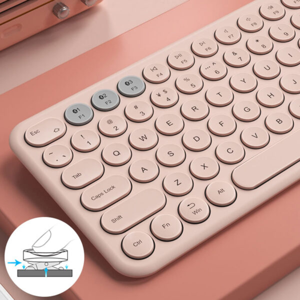Retro Round Keycap Keyboard For Tablet Phone PC IPK01_7
