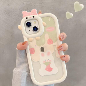 Cartoon Bear Rabbit Pattern iPhone 14 13 12 11 Case IPS502 | Cheap Cell ...