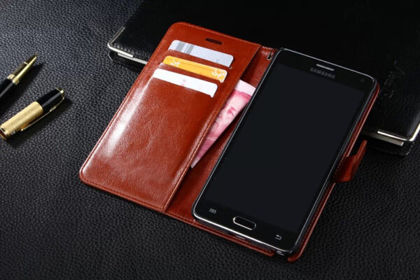 Cheap Leather Black Samsung Galaxy Cases Samsung S5 S6 S7 Edge Case SGS06_2