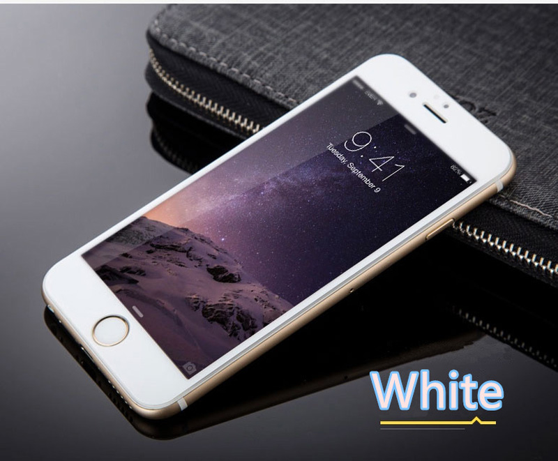 Cheap Metal White Glass Screen Protector iPhone 6 And 6 Plus IPASP03_3