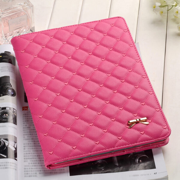 Pink Imitation Leather iPad Mini 3/2/1 Cases And Covers With Nice Bow IPMC307