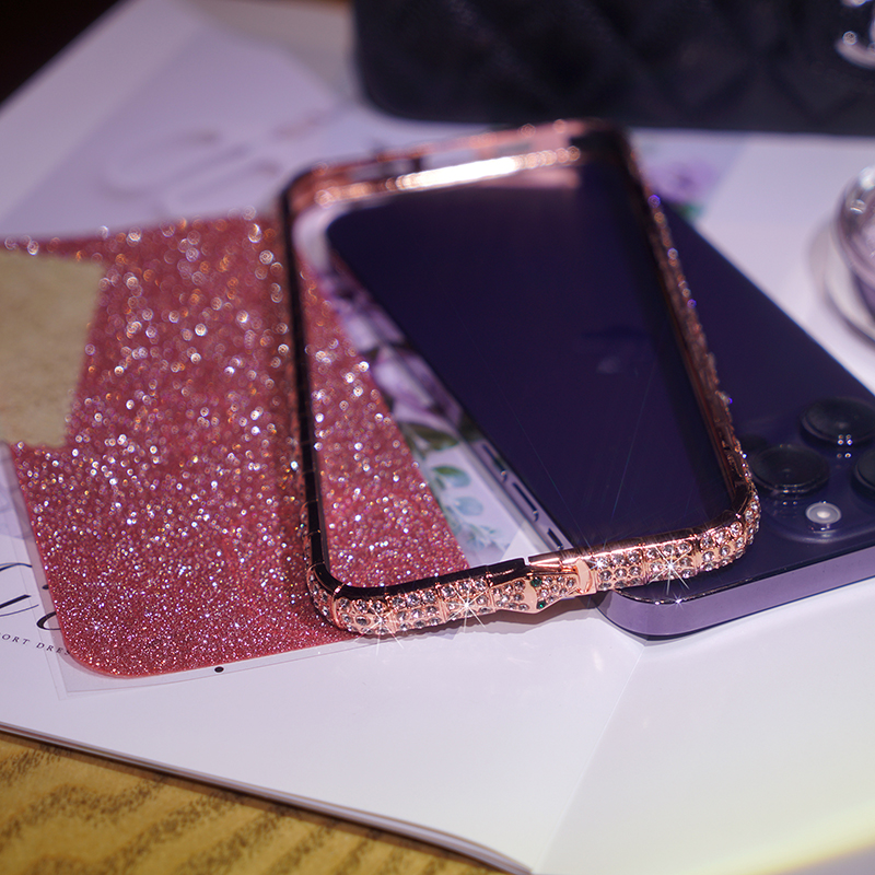 Luxury Diamond iPhone 14 Back Case With Side Frame IPS620_7
