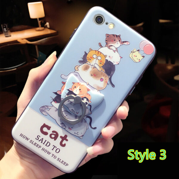 Best Painted Cat Pattern iPhone XS 8 7 6 Case IP6S01_3