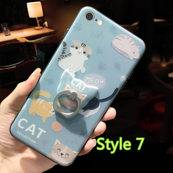 Best Painted Cat Pattern iPhone XS 8 7 6 Case IP6S01_7