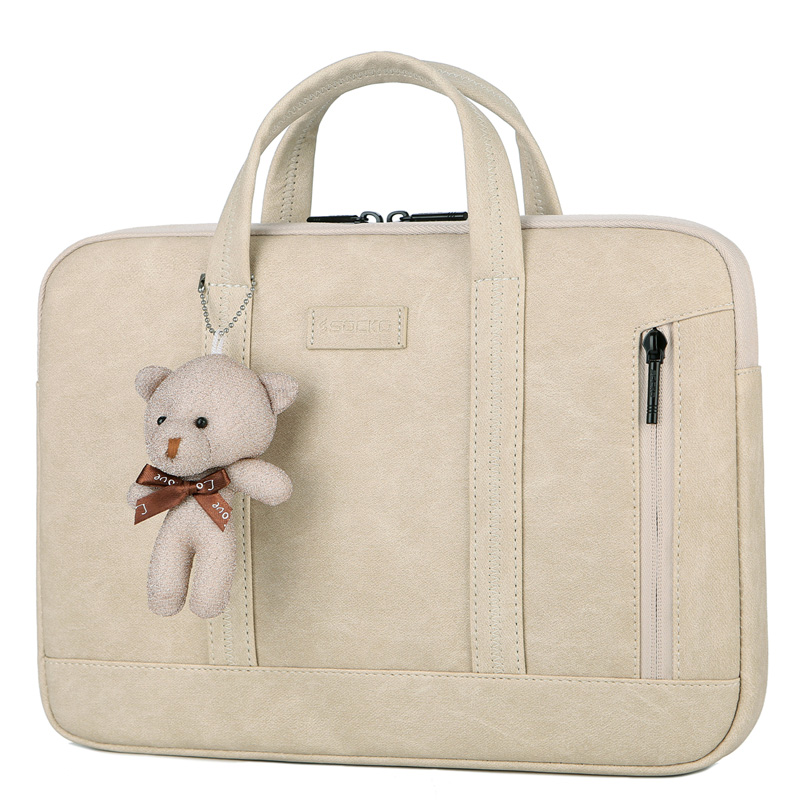 Large-capacity Leather Bag With Little bear For Macbook Surface SPC01_2