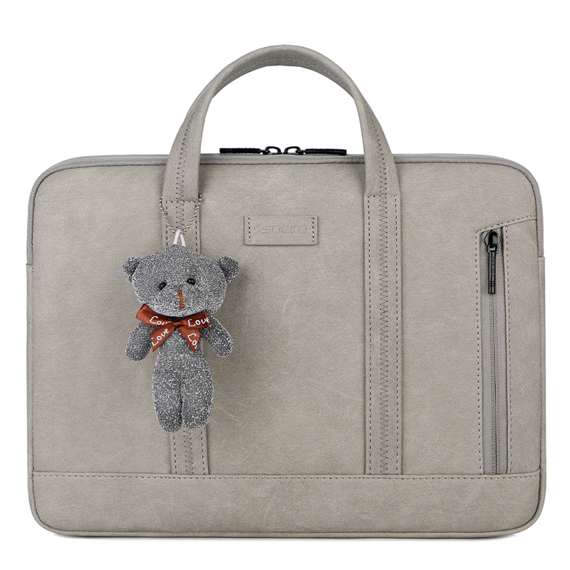 Large-capacity Leather Bag With Little bear For Macbook Surface SPC01_3