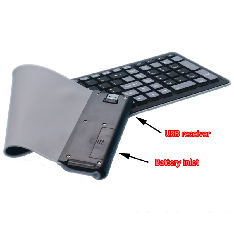 Silicone Foldable USB Waterproof Keyboard For Surface Macbook PKB03_3