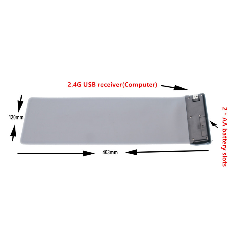 Silicone Portable Folding USB Waterproof Keyboard For Surface Macbook PKB03_6