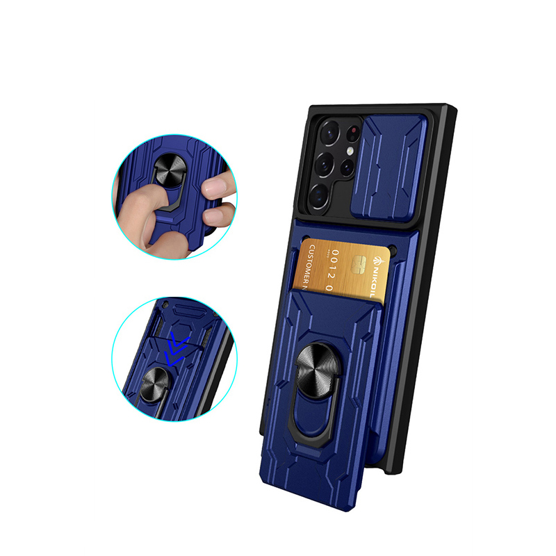 Case With Slide Card And Magnetic Ring For Samsung S22 SG702_6