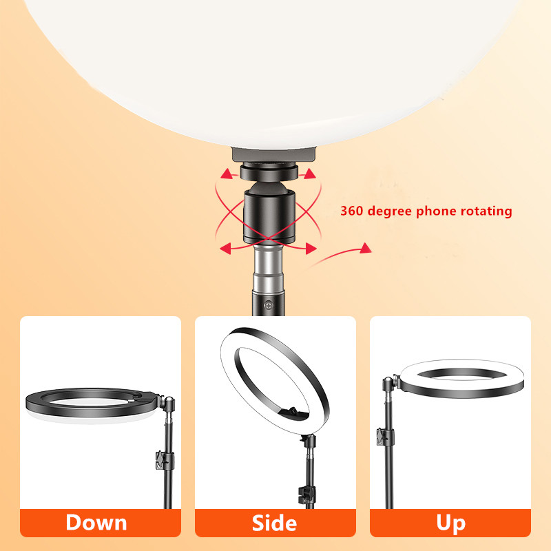 360 Rotating Live Broadcast Phone Stand With Fill light PHE05_4
