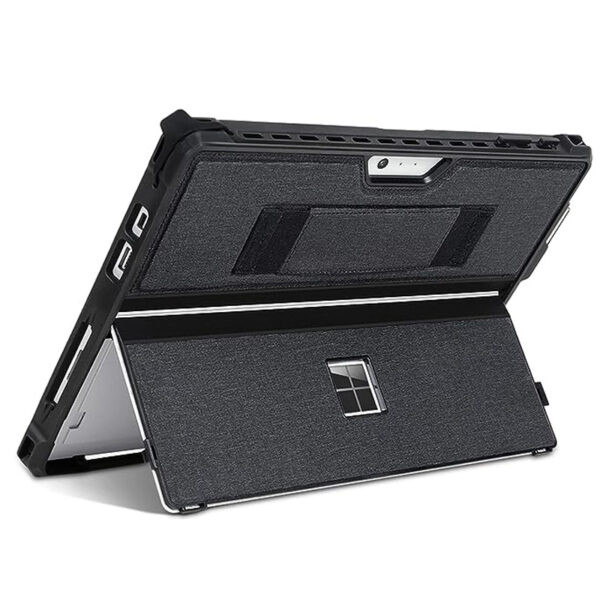 Black Leather Surface Pro 9 7 6 Cover With Stand SPC07_3
