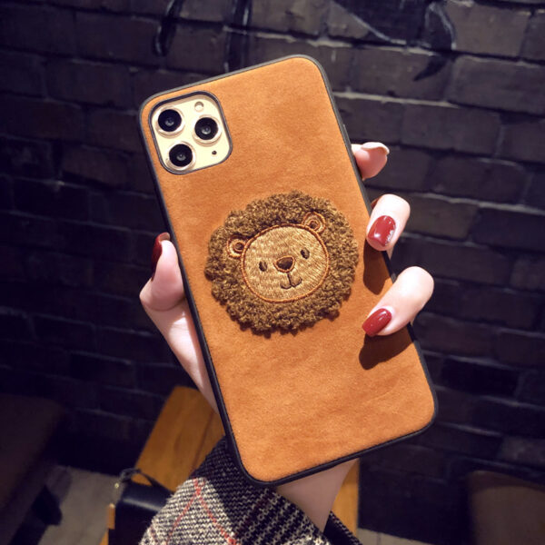 Handmade Plush Lion Case For iPhone 15 14 13 12 11 IPS708_2