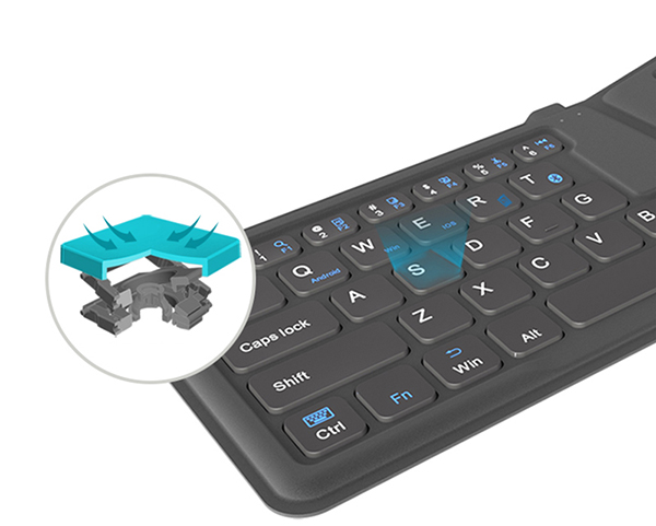 Wireless Bluetooth Foldable Keyboard For iPad PC Phone PKB05_3