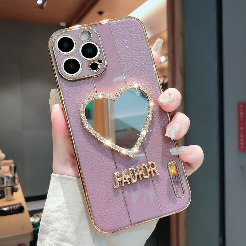 Heart Shaped Case With Mirror For iPhone 14 13 12 IPS710_3