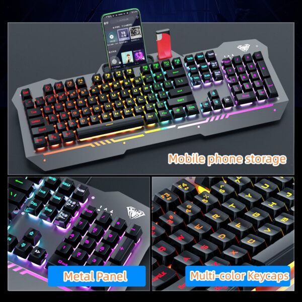 Cool Mechanical Keyboard With Colorful Light For Desktop PC PKB07_3