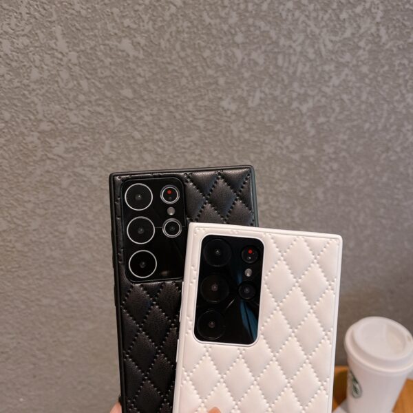Luxury Rhombic Pattern Leather Case For Samsung S23 SG802_5
