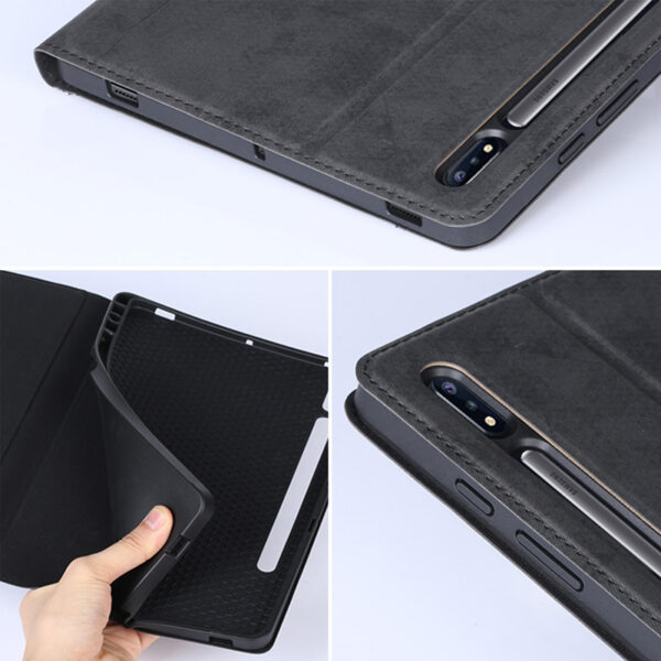 Best Samsung Galaxy Tab S7 S6 Leather Cover With Pen Slot SGTC04_9