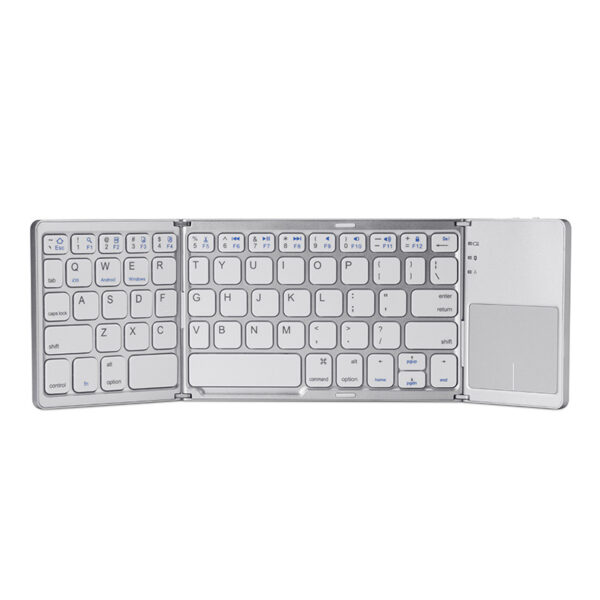 Folding Aluminum Alloy Bluetooth Keyboard For Tablet Phone PC PKB08_2