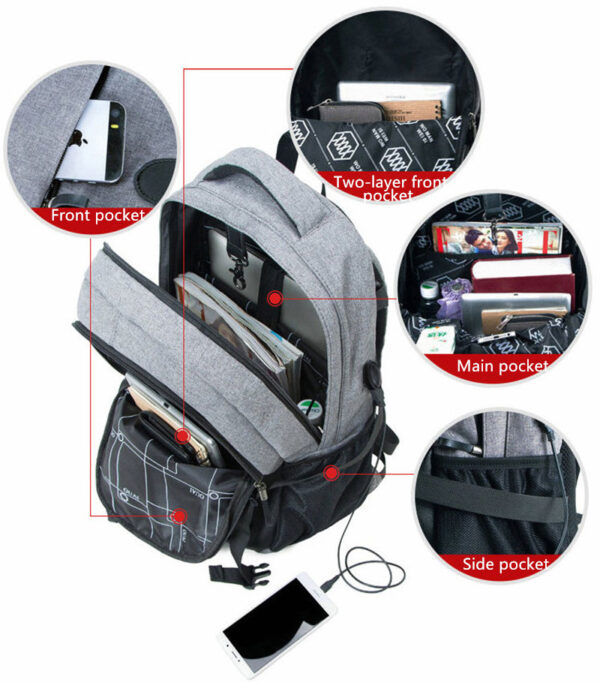 Solar Charge Backpack For Phone Business Travel Bag MFB08_7