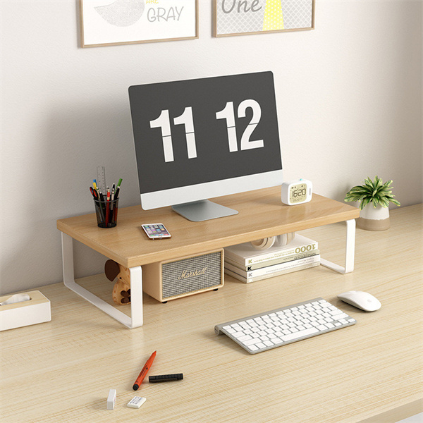 Notebook Increase Height Wood Stand Office Desk Storage Box MDO02_3