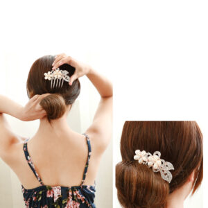 Bride Hair Comb With Diamond Pearl Head Ornaments Gift For Girlfriend Mother NLC12_8