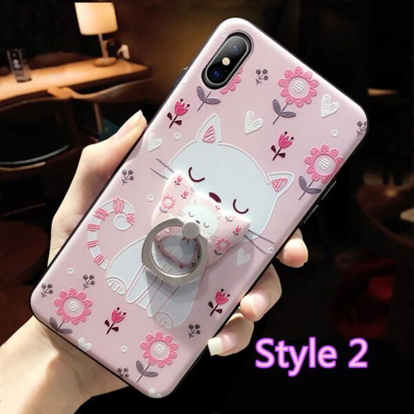 Cartoon Creative Relief Silicone Case For iPhone X IPS108_2