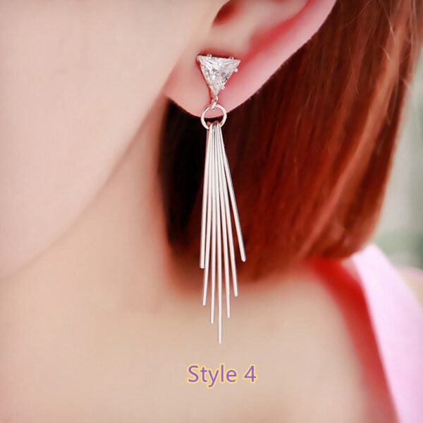 Fashion Crystal Long Earrings Tassel Earrings Female Accessories NLC14_4