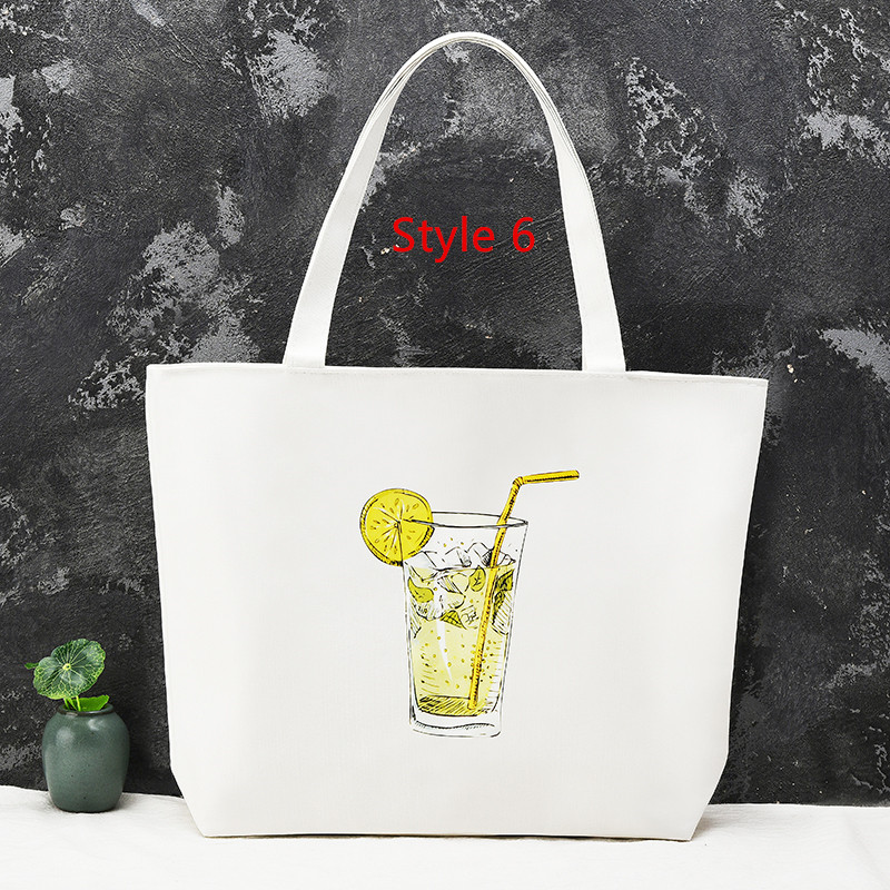 Simple Canvas One Shoulder Tote Bag Handbag With Zipper MFB11_6