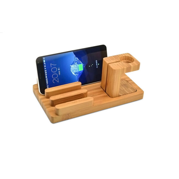 Wood Stand For Apple Watch iPhone iPad Charging Base IPS10_4