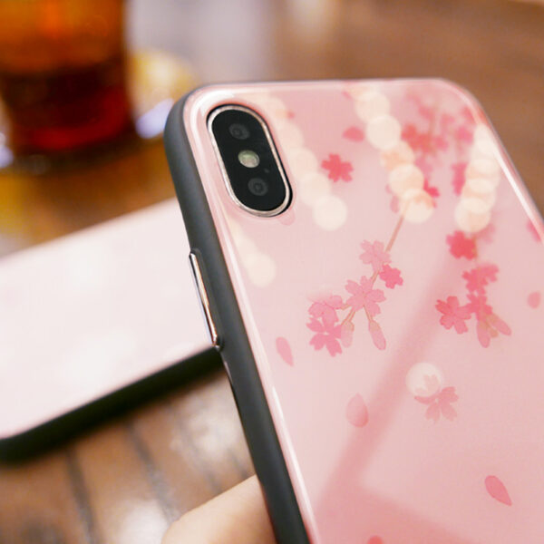 Pink Painted iPhone X XS Case Cover With Lanyard IPS113_7