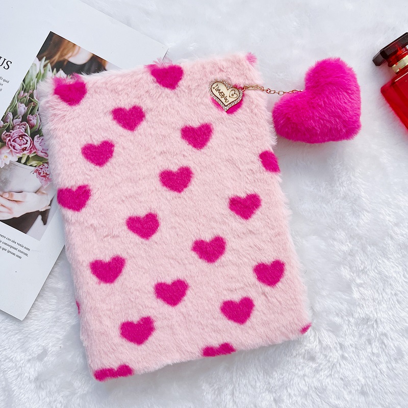 Pink Plush Love Pattern Cover For New iPad Air Pro Mini IPPC09