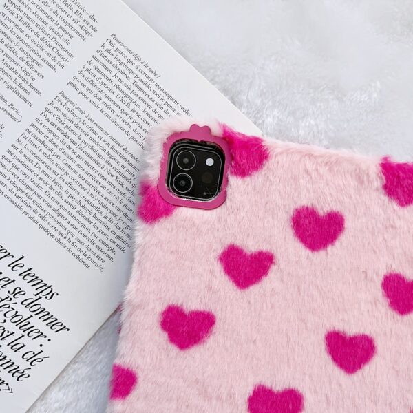 Pink Plush Love Pattern Cover For New iPad Air Pro Mini IPPC09_6